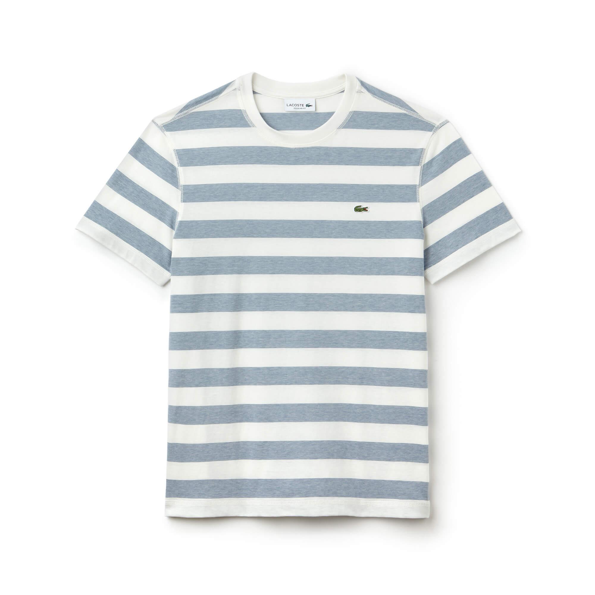 lacoste blue striped t shirt