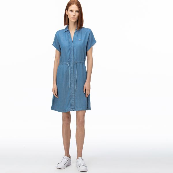 Lacoste Women's Short Sleeve Denim Dress
