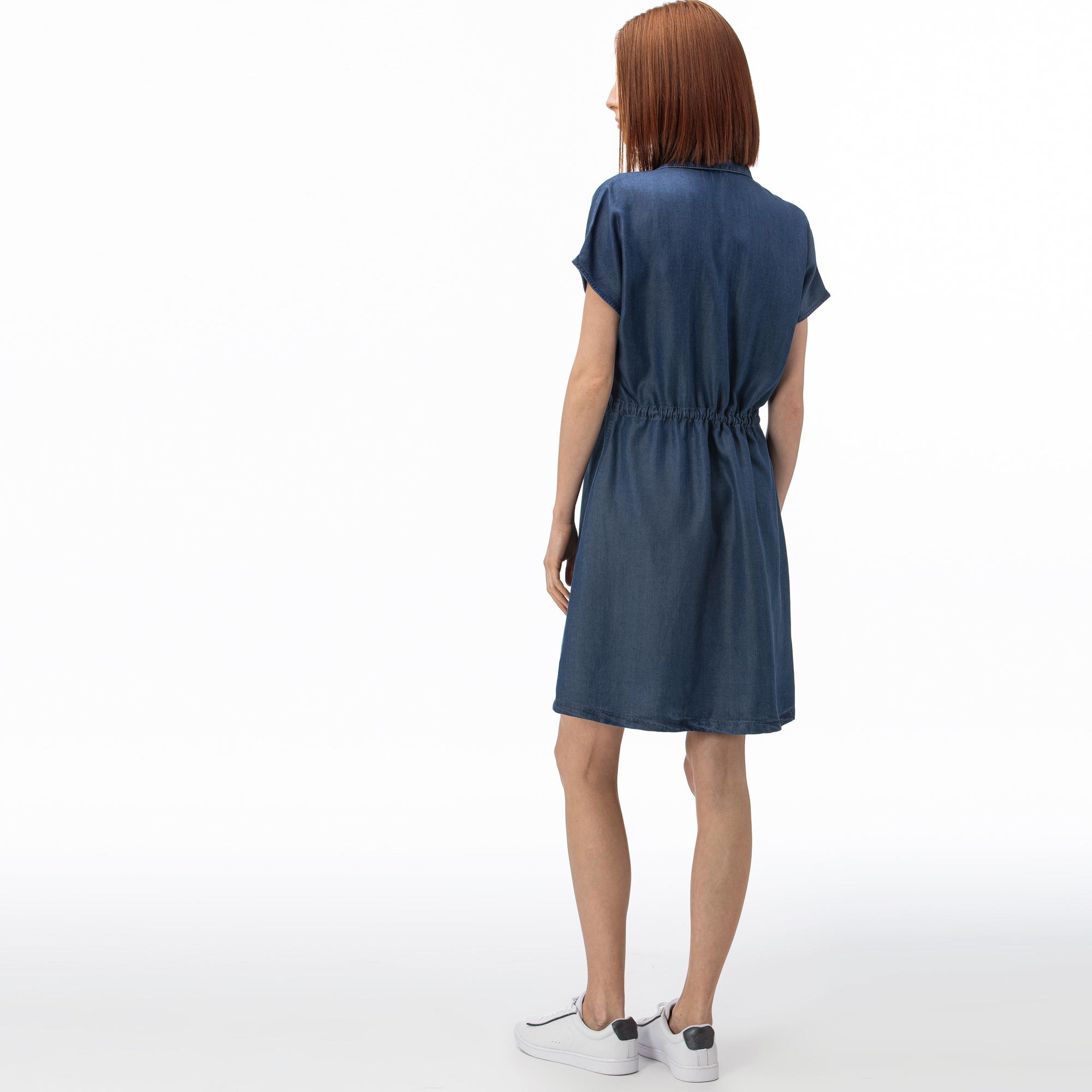 women's short sleeve denim dress