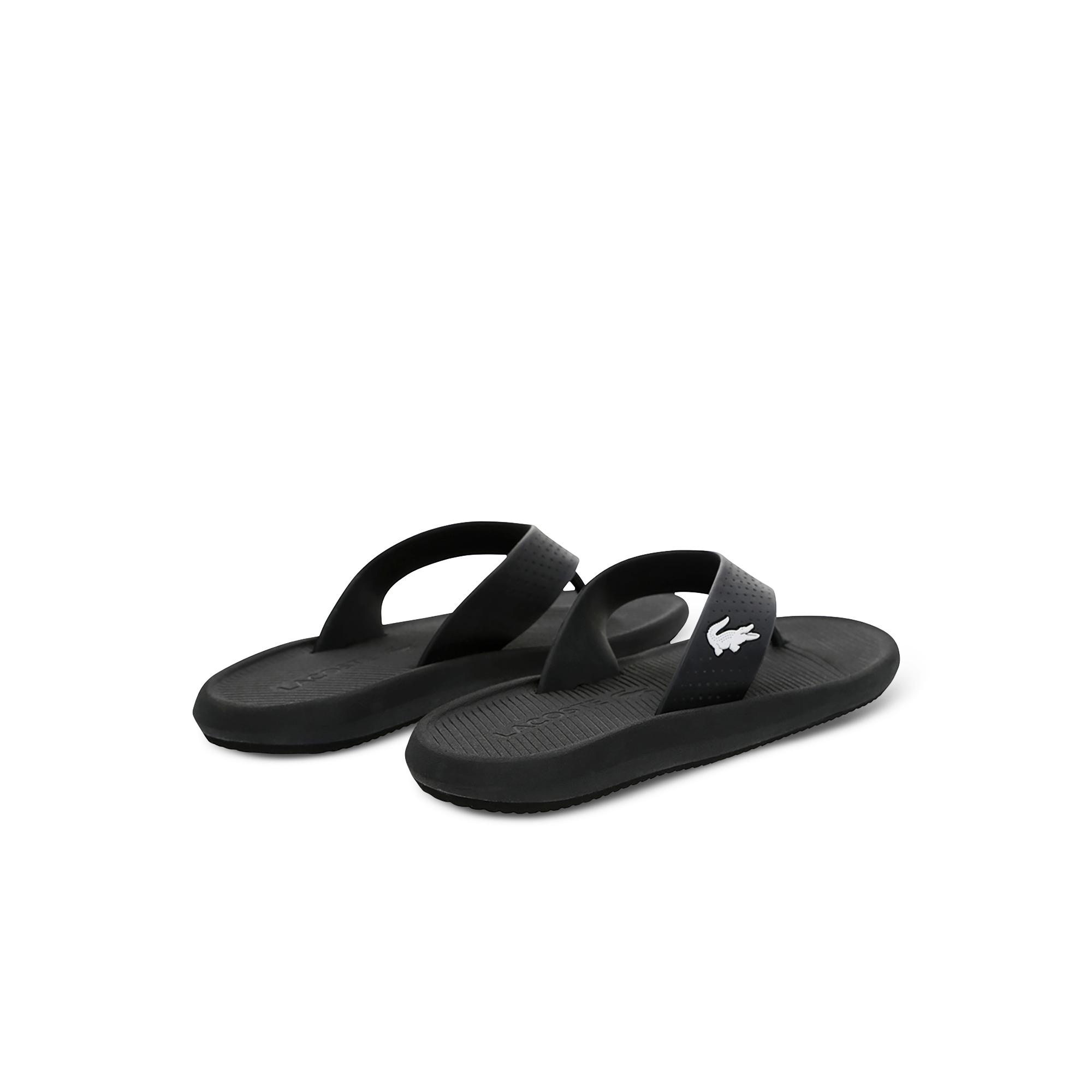 lacoste slippers black