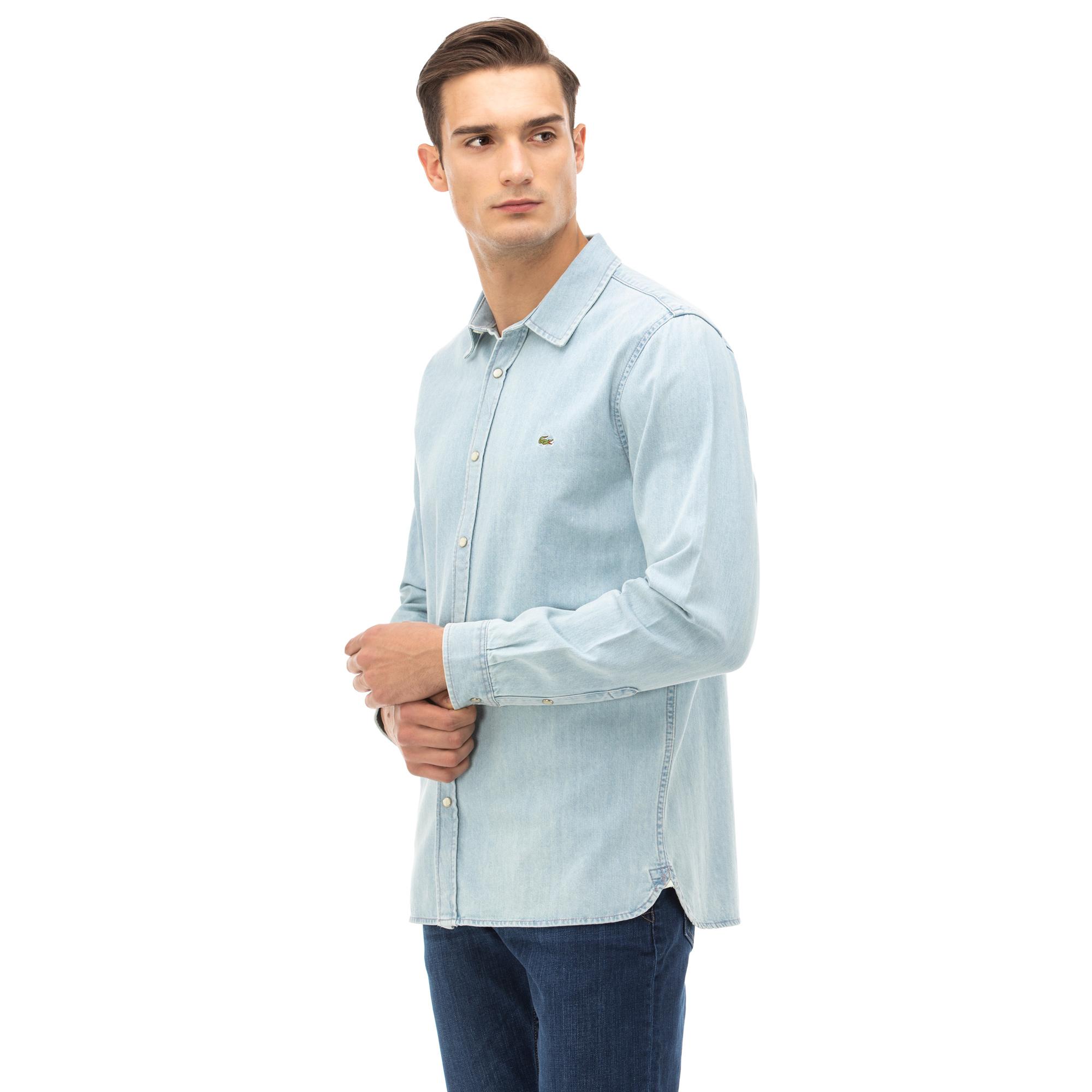 XXL RRP £100 Blue S LACOSTE Men's Long Sleeve Slim Fit Stretch Shirt White 