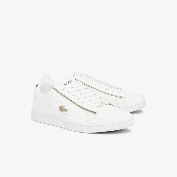 Lacoste Women's Carnaby Evo Leather Platinum Detailing Trainers