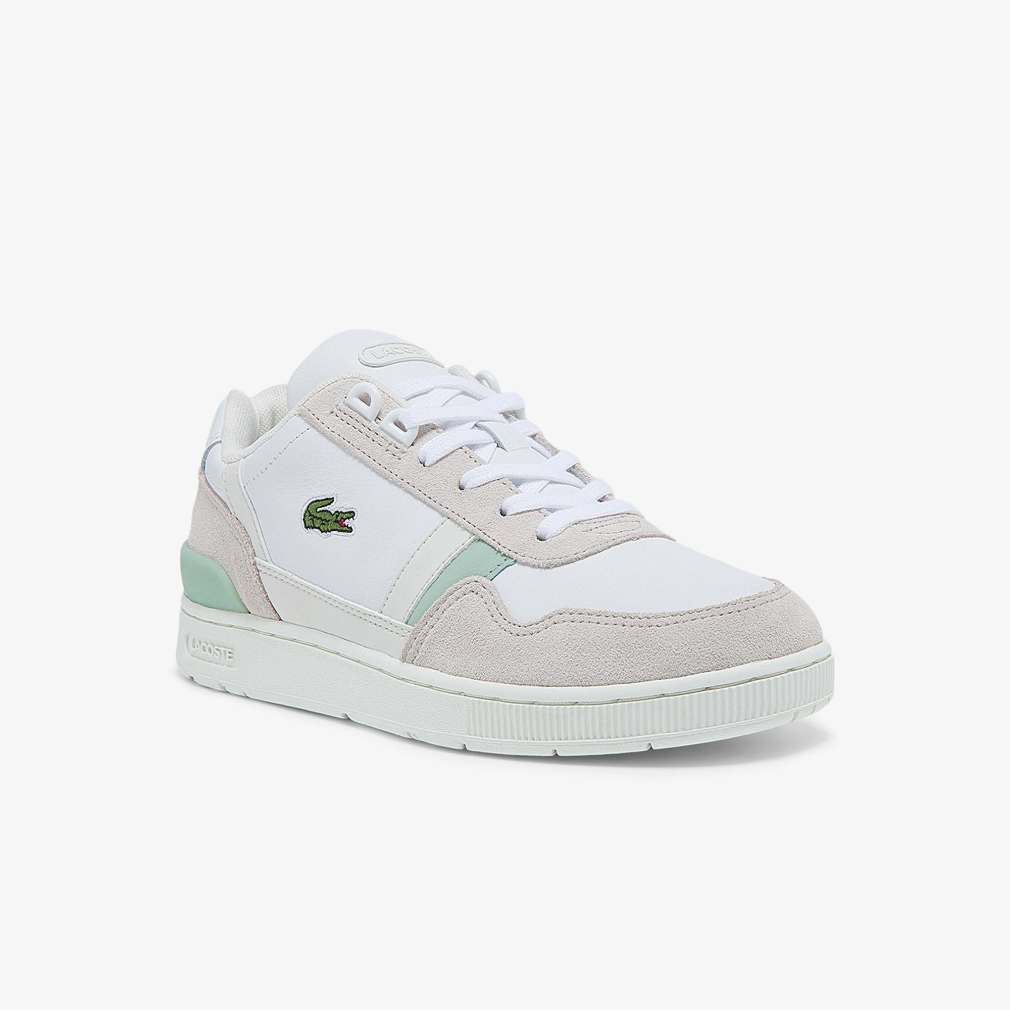 Lacoste Women's T-Clip Leather, Suede and Synthetic Sneakers