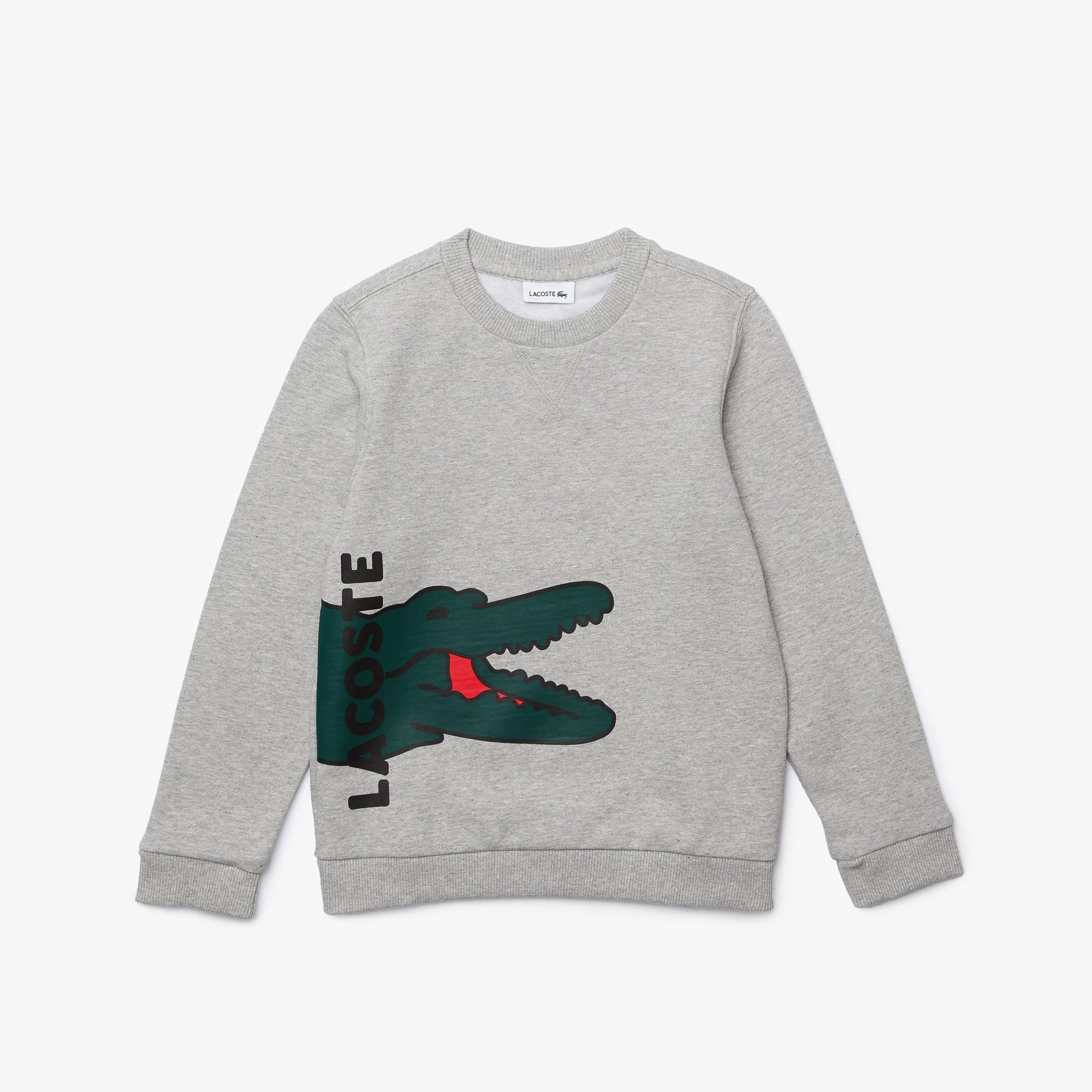 Lacoste Boys’ Crocodile Print Fleece Sweatshirt