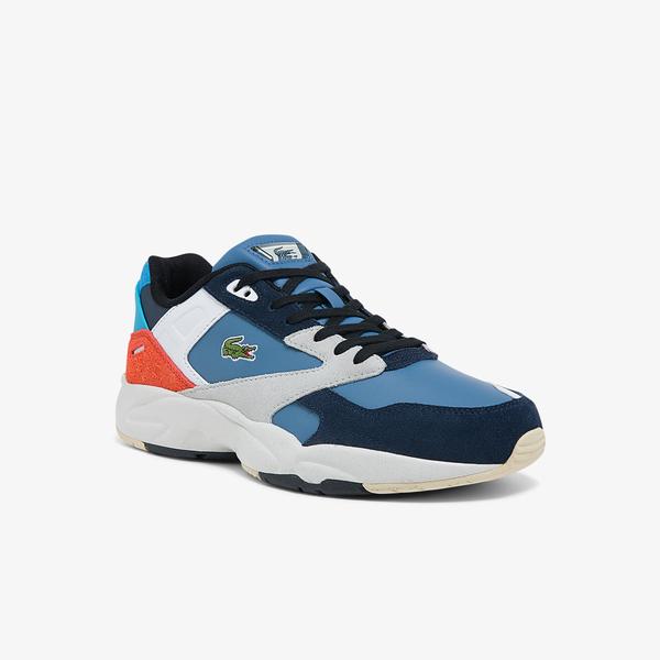 Lacoste Men's Storm 96 Lo Synthetic, Suede and Leather Sneakers
