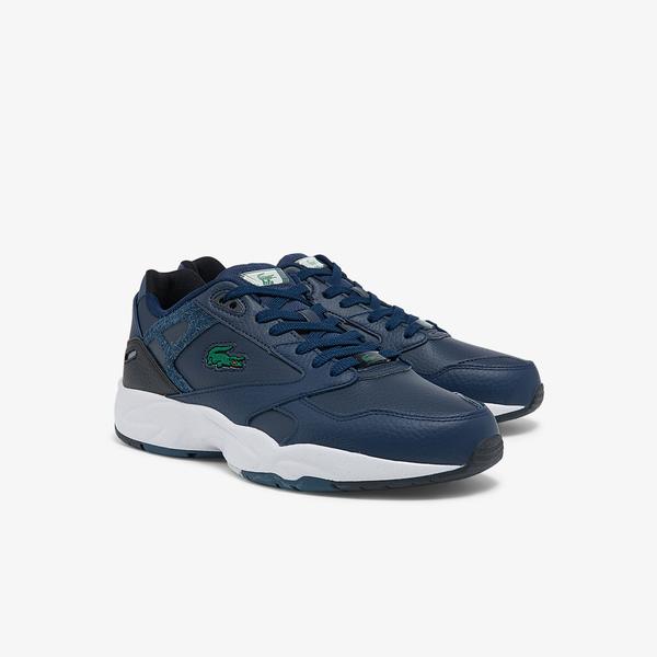 Lacoste Men's Storm 96 Lo Synthetic and Leather Sneakers