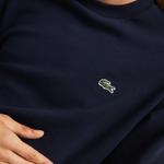 Lacoste Men’s Crew Neck Lettered Colorblock Sleeved Fleece Sweatshirt