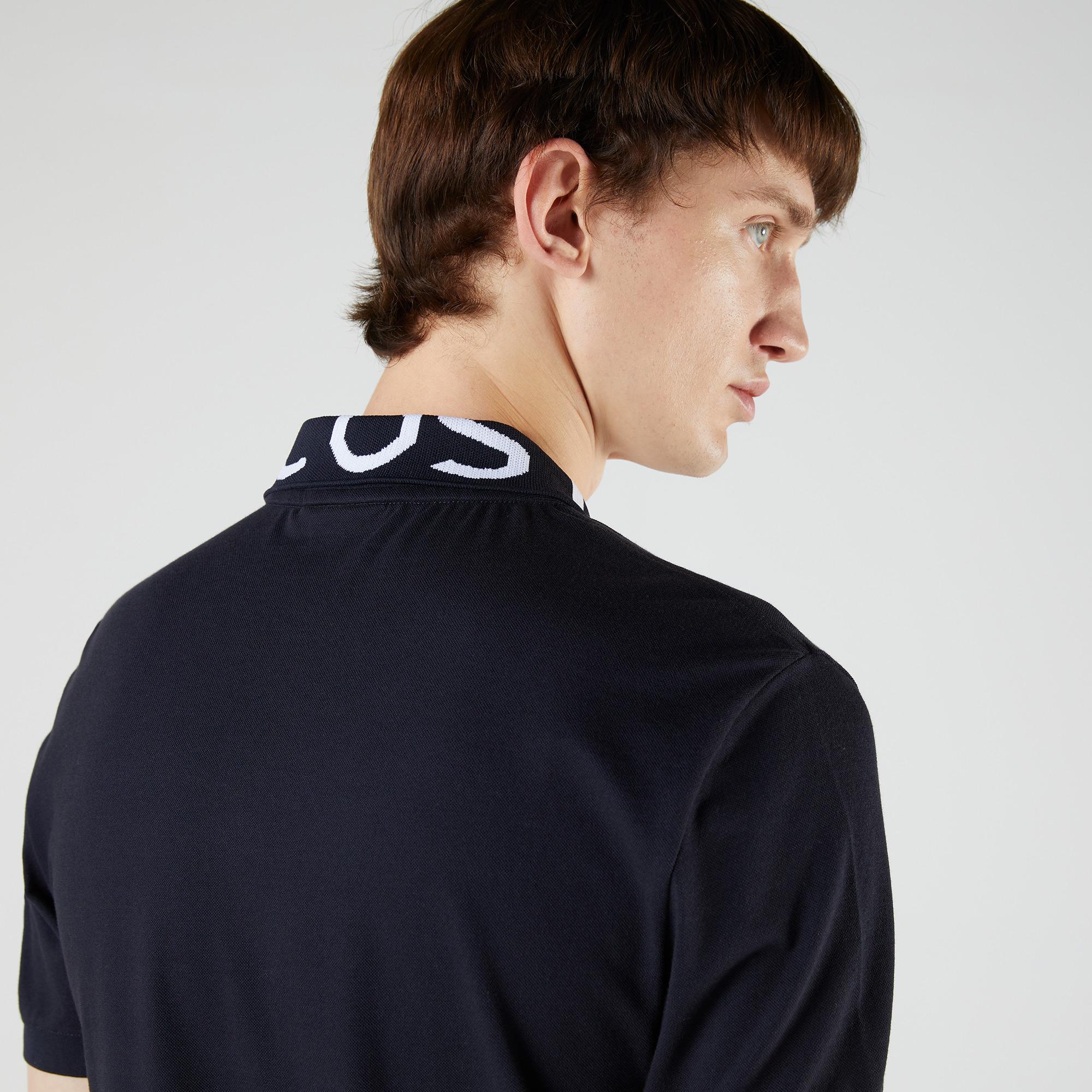 Lacoste Men’s Slim Fit Lettered Neck Light Breathable Piqué Polo Shirt