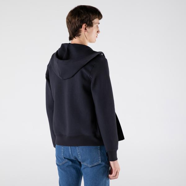 Lacoste Men’s Hooded Cotton Blend Lettered Zip Sweatshirt