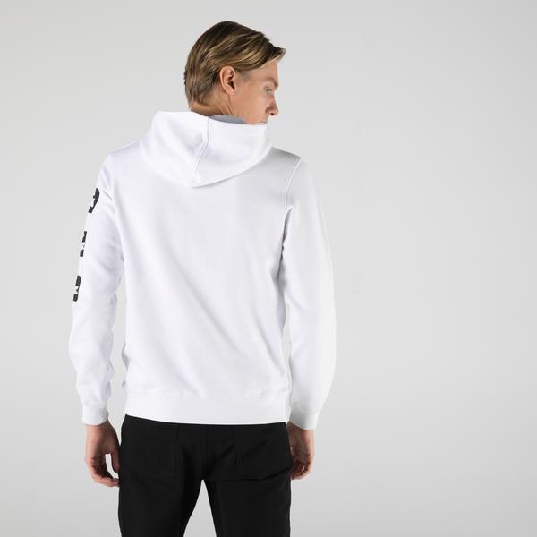 Lacoste Men’s Hooded Print Sleeve Fleece Sweatshirt
