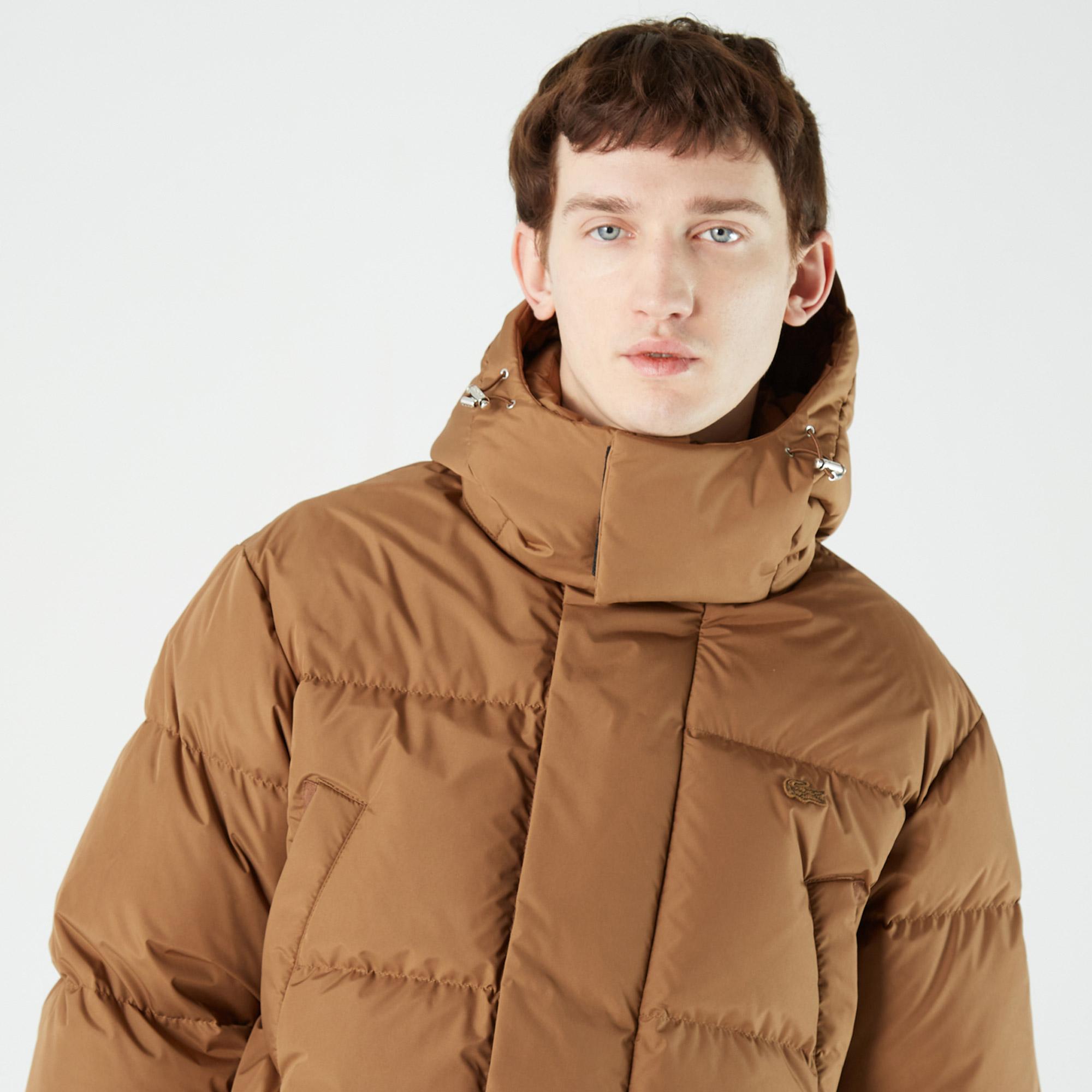Lacoste Men's Detachable Hood Long Puffer Coat
