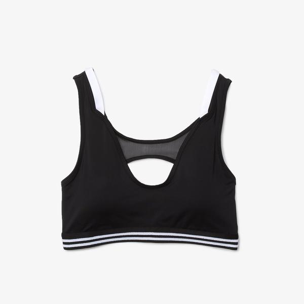 Lacoste Women’s  SPORT Contrast Accents And Cut-Outs Sports Bra