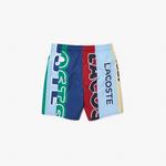 Lacoste Chlapčenské ľahké plavky s potlačou  s farebnými blokmi