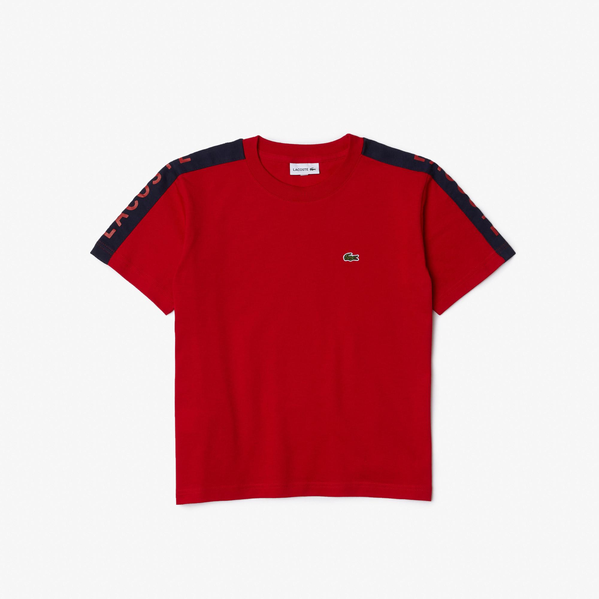 Lacoste Boys’ Crew Neck Lettered Bands Cotton T-shirt