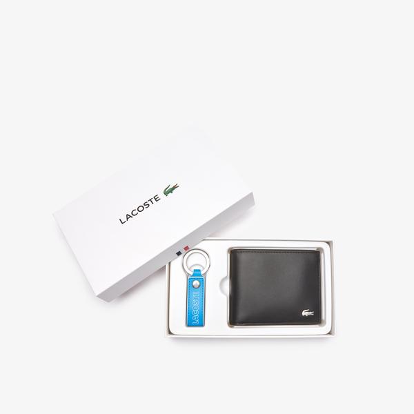 Lacoste Men's Fitzgerald Smooth Leather Wallet And Key Ring Gift Box