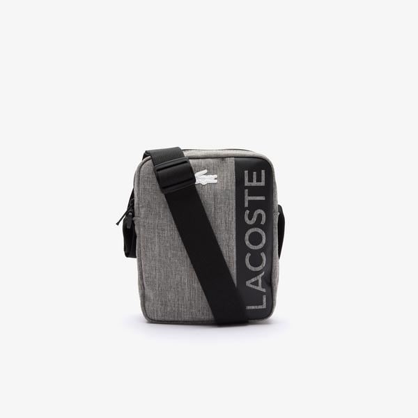 Lacoste Men's Neocroc Branded Canvas Vertical Crossover Bag