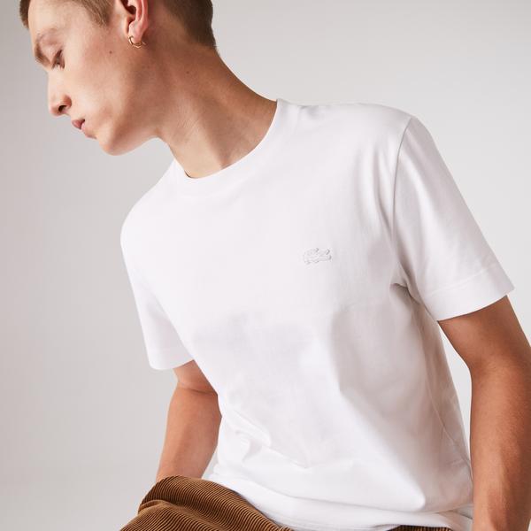Lacoste Pánske bavlnené tričko  s okrúhlym výstrihom