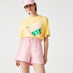 Lacoste Women's Short Flecked Loose Fit Organic Cotton T-Shirt