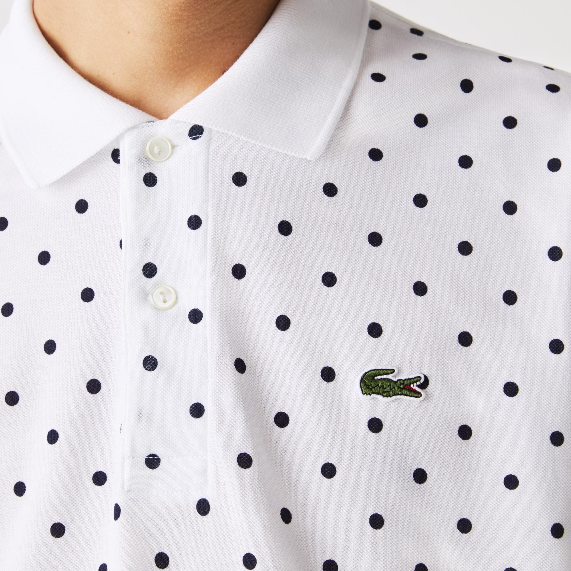 Lacoste Men’s  Classic Fit Polka Dot Cotton Piqué Polo Shirt
