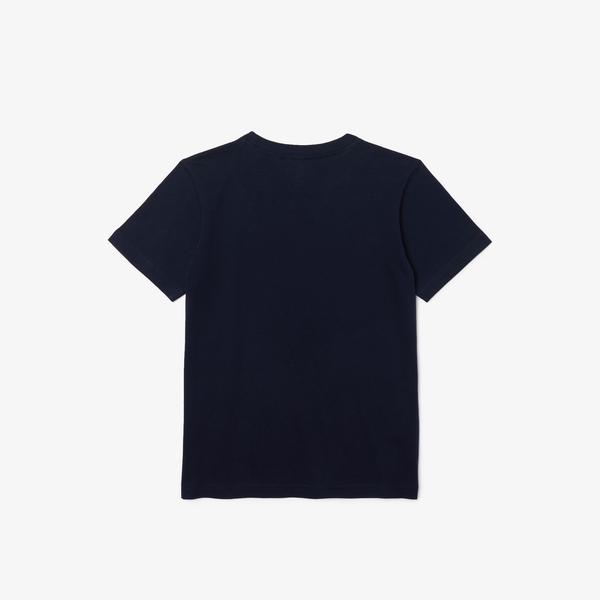 Lacoste Detské tričko  bez goliera z bavlnenej tkaniny