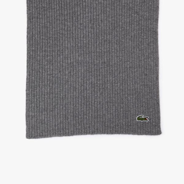 Lacoste Unisex  Ribbed Wool Scarf