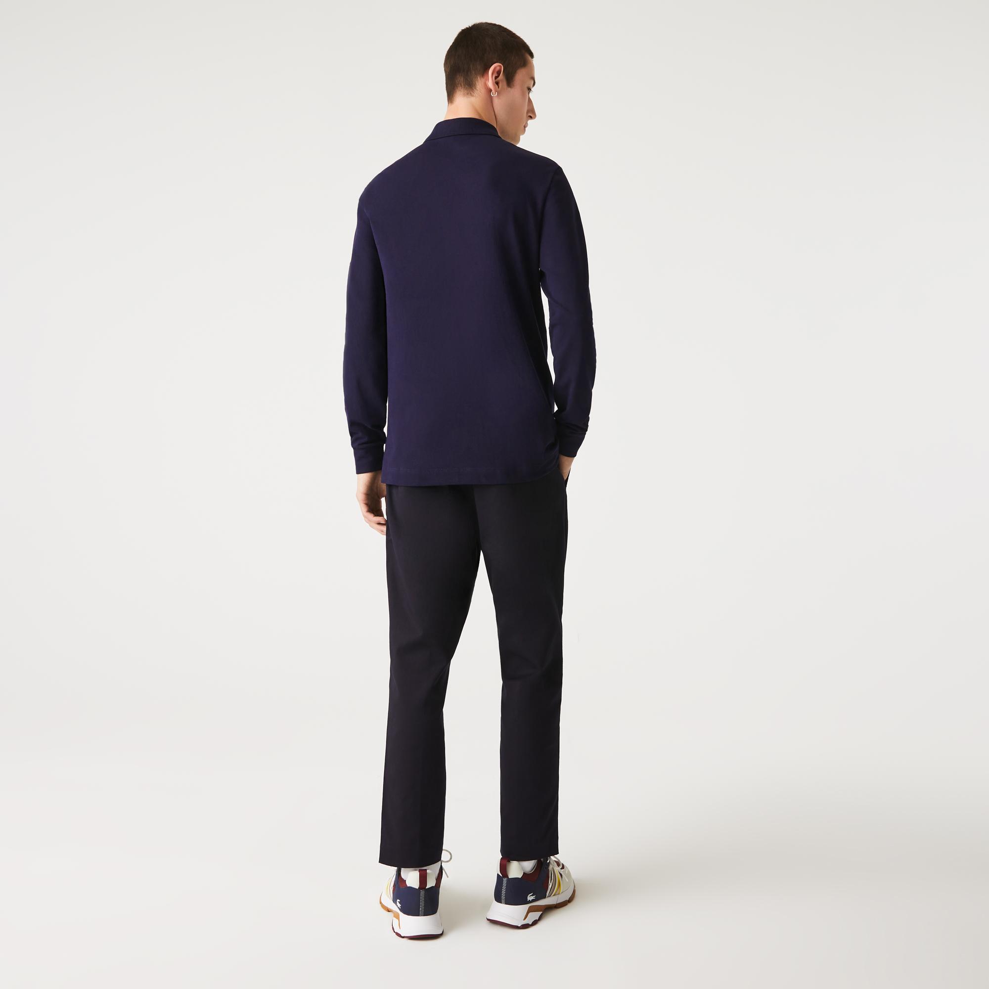 Lacoste Men's Long-sleeve  Paris Classic Fit Polo Shirt Stretch
