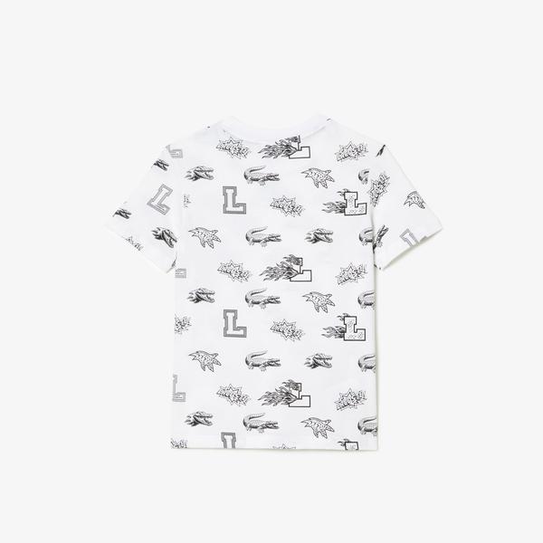 Lacoste Detské tričko  z organickej bavlny s vlastnou potlačou